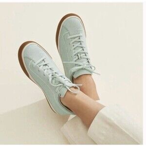 Rothy’s Women's The Lace Up Sneaker In Spearmint Light Green Knit Size 8